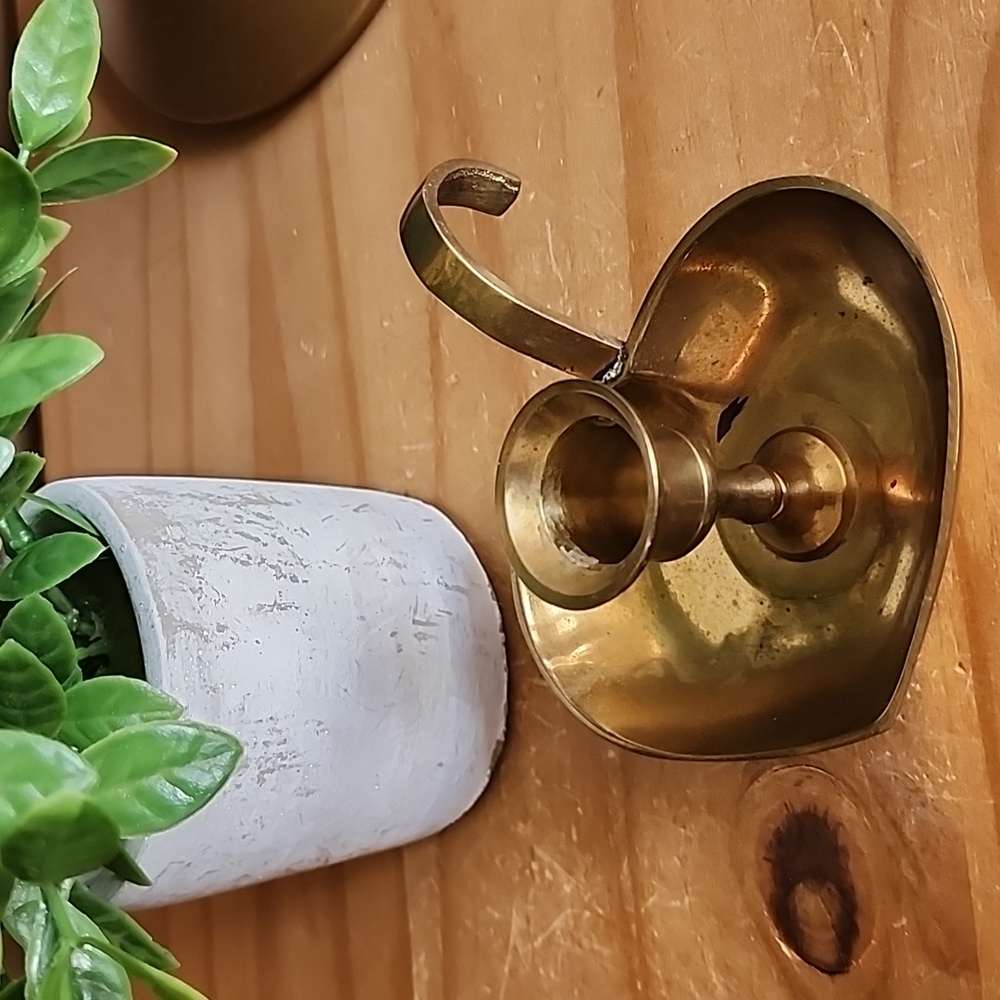 Brass heart shaped Candle Holder